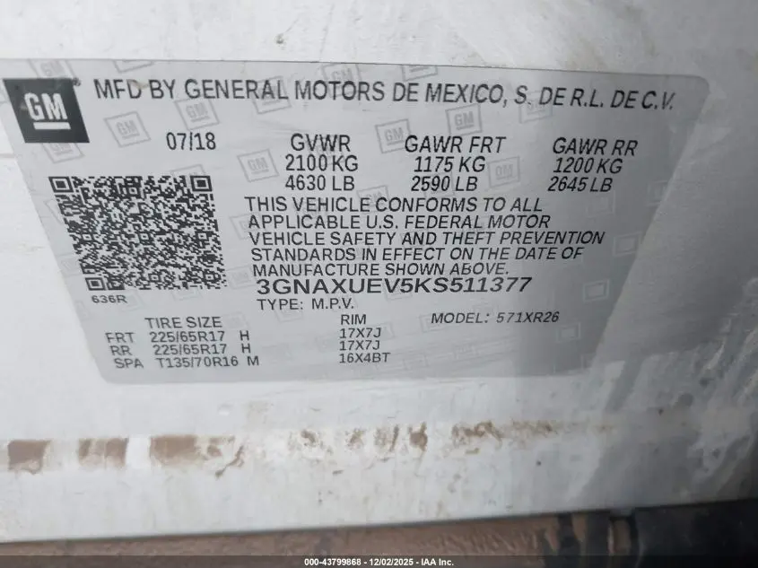 2019 CHEVROLET EQUINOX LT