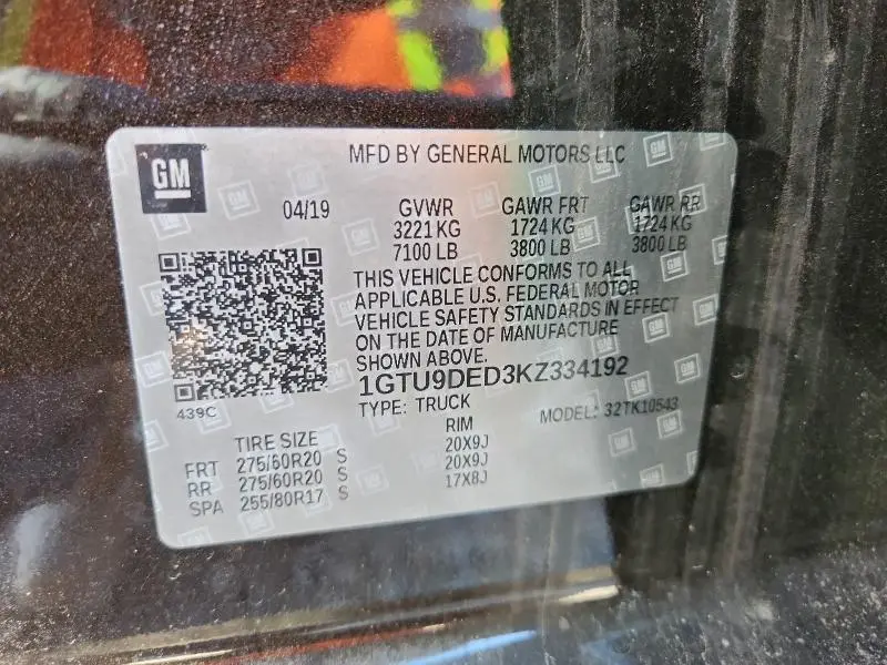 2019 GMC SIERRA K1500 SLT  