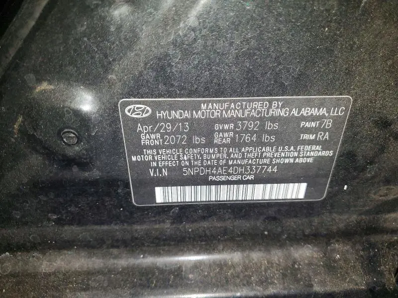 2013 HYUNDAI ELANTRA GLS  