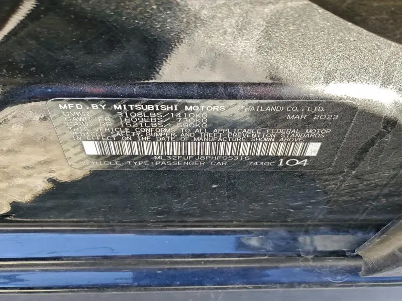 2023 MITSUBISHI MIRAGE G4 ES  