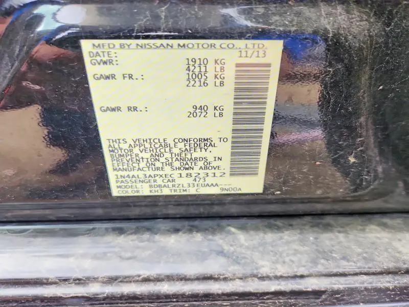 2014 NISSAN ALTIMA 2.5 S  