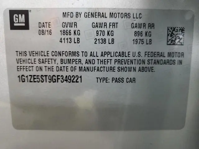 2016 CHEVROLET MALIBU LT  