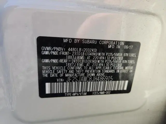 2018 SUBARU FORESTER 2.5I TOURING  