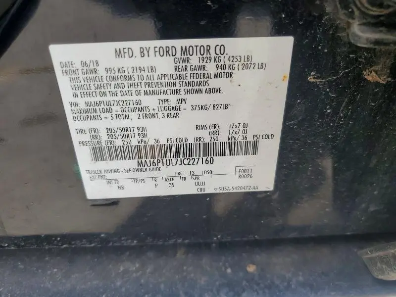 2018 FORD ECOSPORT SE  