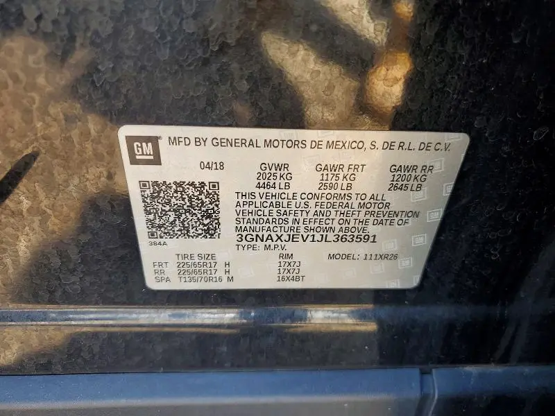 2018 CHEVROLET EQUINOX LT  