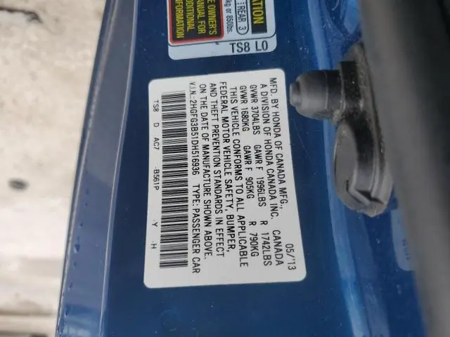2013 HONDA CIVIC LX  