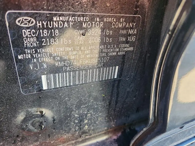 2019 HYUNDAI ELANTRA SE  