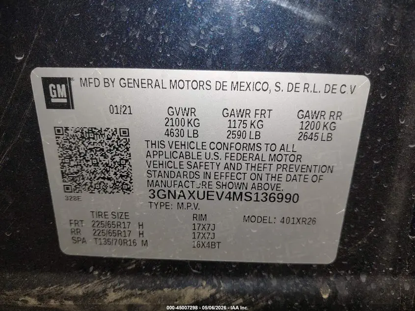 2021 CHEVROLET EQUINOX AWD LT