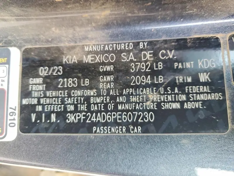2023 KIA FORTE LX  
