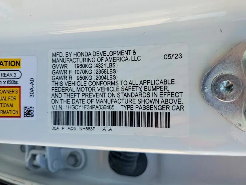 2023 HONDA ACCORD EX  