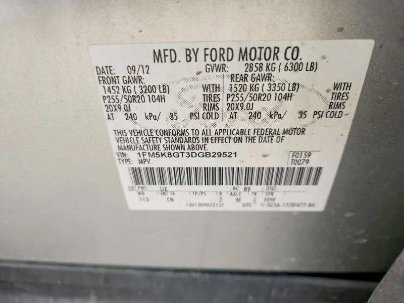 2013 FORD EXPLORER SPORT  