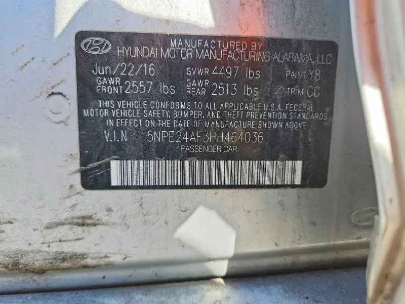 2017 HYUNDAI SONATA SE  