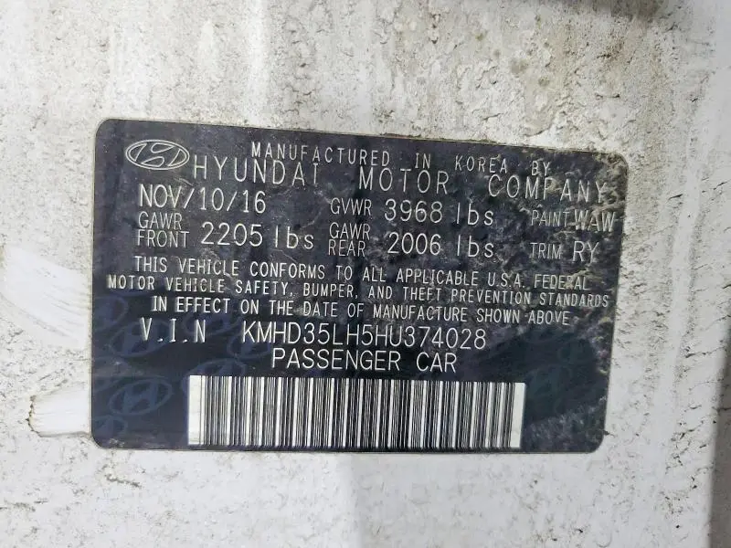 2017 HYUNDAI ELANTRA GT BASE  