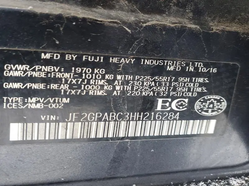 2017 SUBARU CROSSTREK PREMIUM  