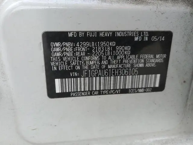 2014 SUBARU IMPREZA SPORT LIMITED