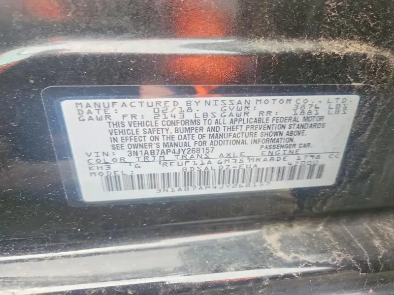 2018 NISSAN SENTRA SV  