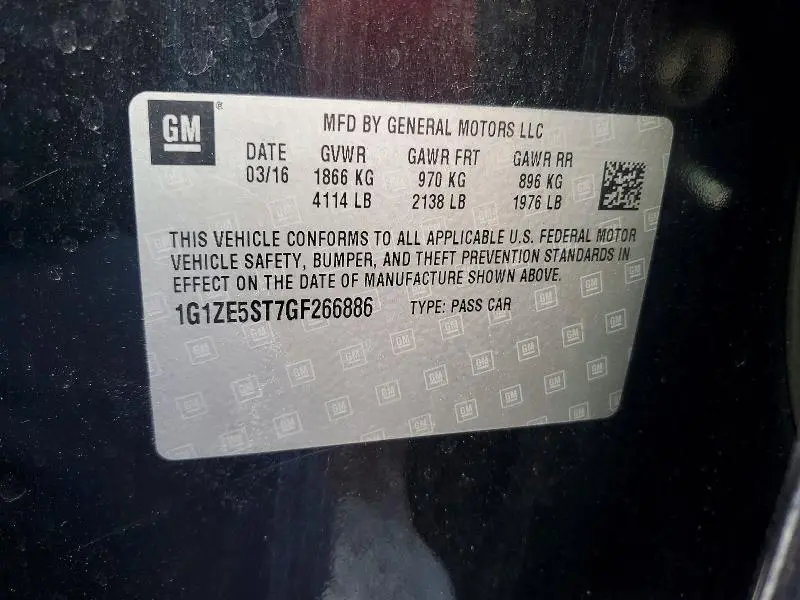 2016 CHEVROLET MALIBU LT  