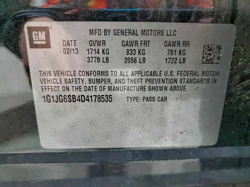 2013 CHEVROLET SONIC RS  