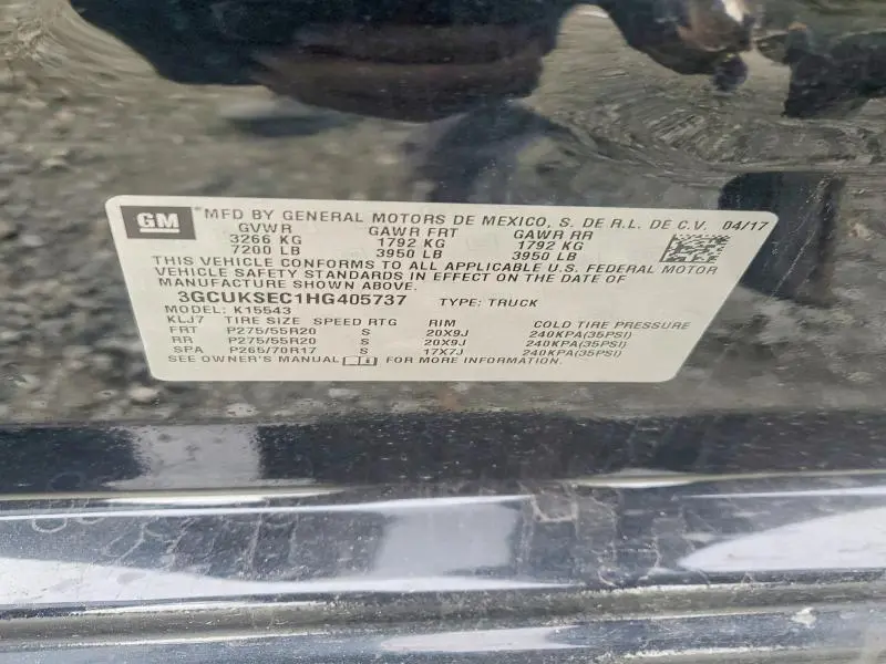 2017 CHEVROLET SILVERADO K1500 LTZ  