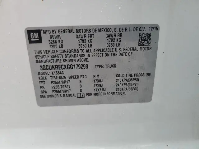 2016 CHEVROLET SILVERADO K1500 LT  