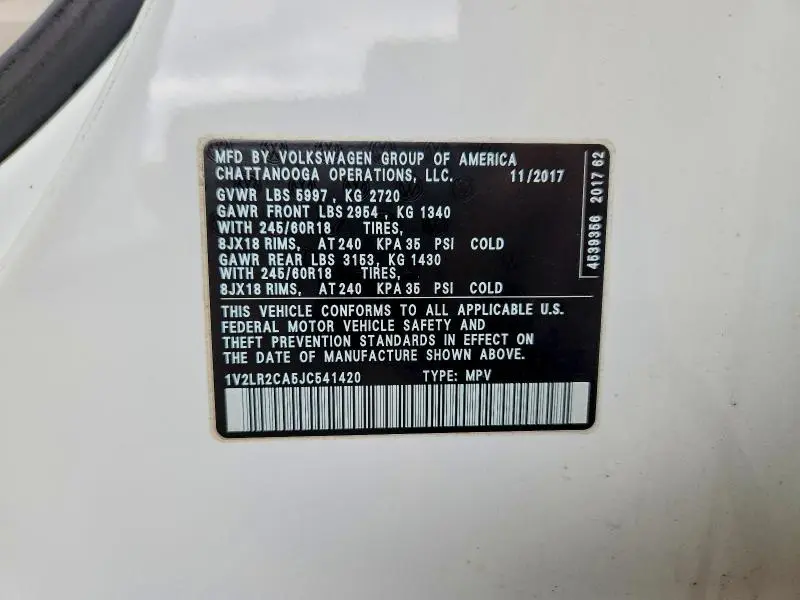 2018 VOLKSWAGEN ATLAS SE  
