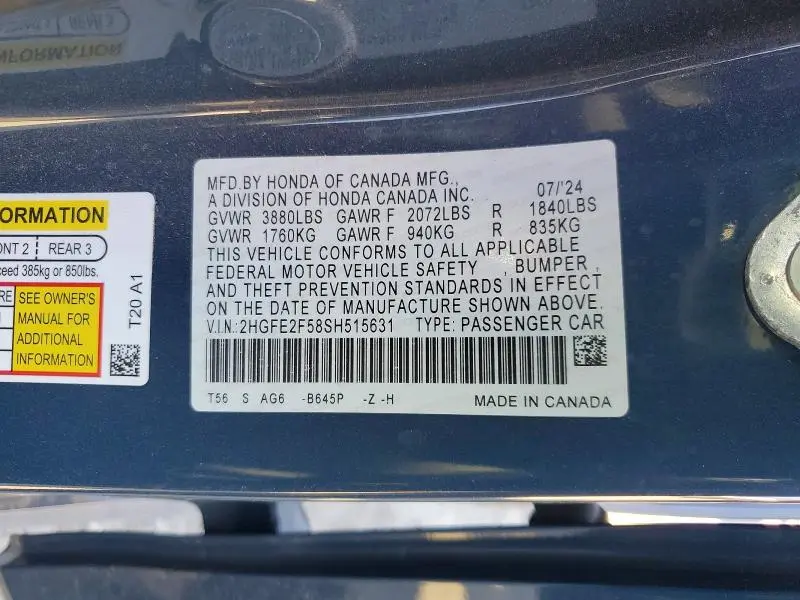 2025 HONDA CIVIC SPORT  