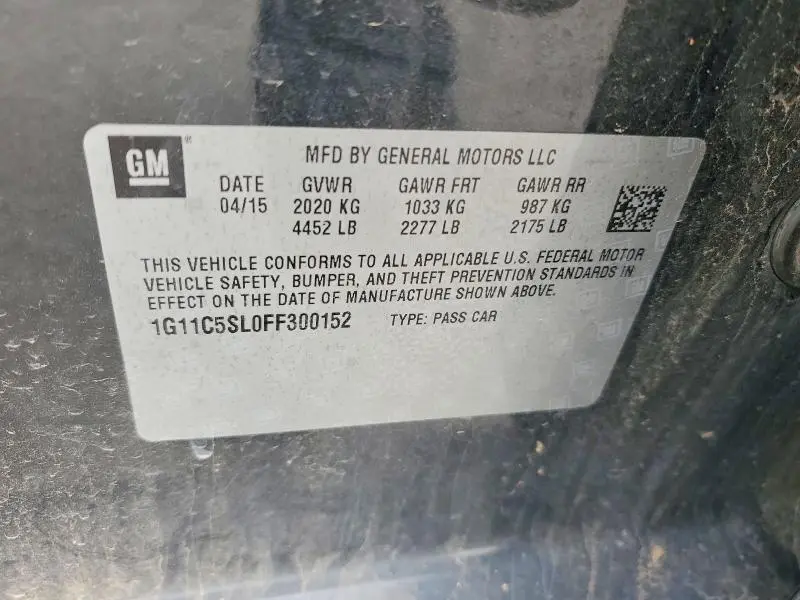 2015 CHEVROLET MALIBU 1LT  