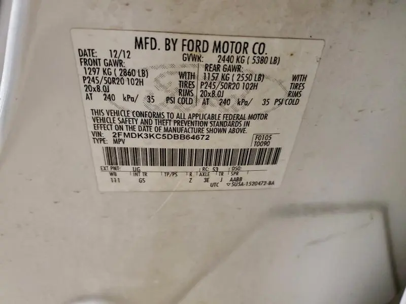 2013 FORD EDGE LIMITED  