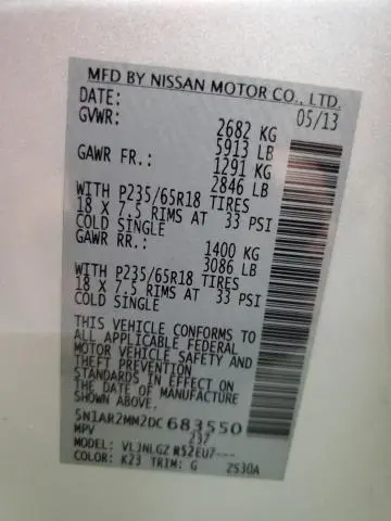 2013 NISSAN PATHFINDER S  