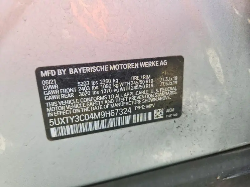 2021 BMW X3 SDRIVE30I  