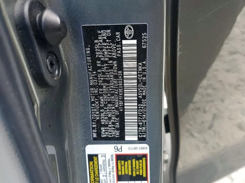 2014 TOYOTA CAMRY LE  