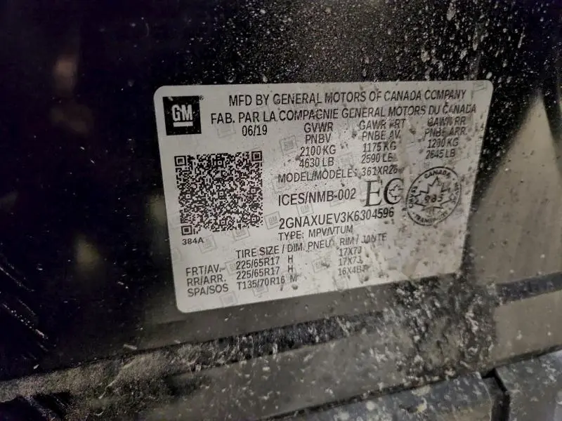 2019 CHEVROLET EQUINOX LT  