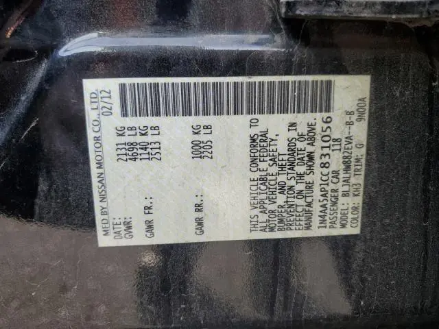 2012 NISSAN MAXIMA S  
