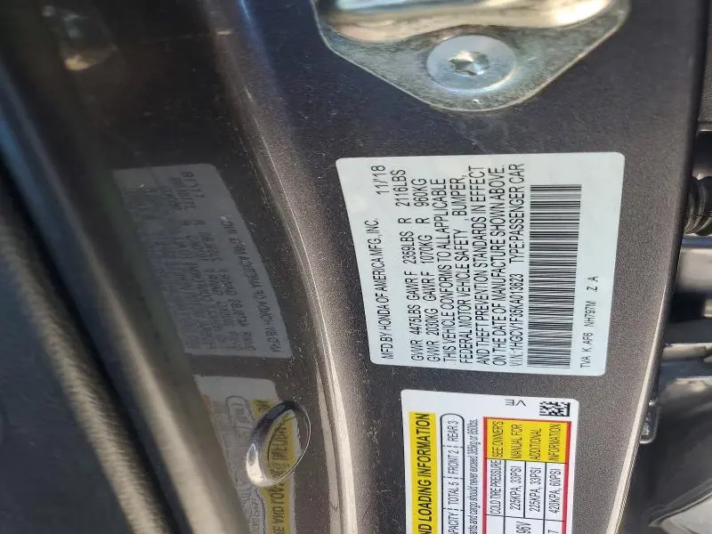 2019 HONDA ACCORD SPORT  
