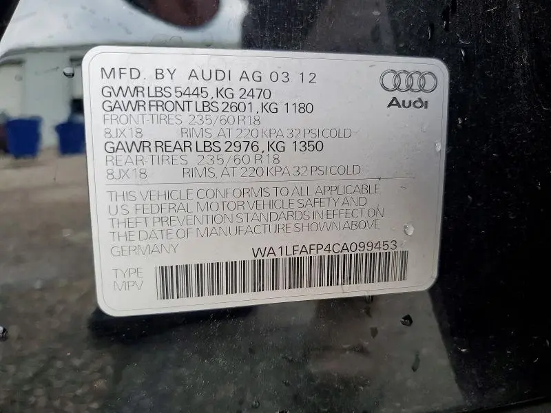 2012 AUDI Q5 PREMIUM PLUS  
