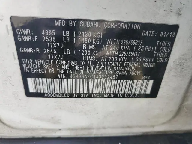 2018 SUBARU OUTBACK 2.5I PREMIUM  