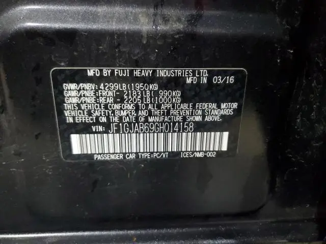 2016 SUBARU IMPREZA PREMIUM  