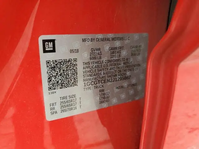 2018 CHEVROLET COLORADO LT  