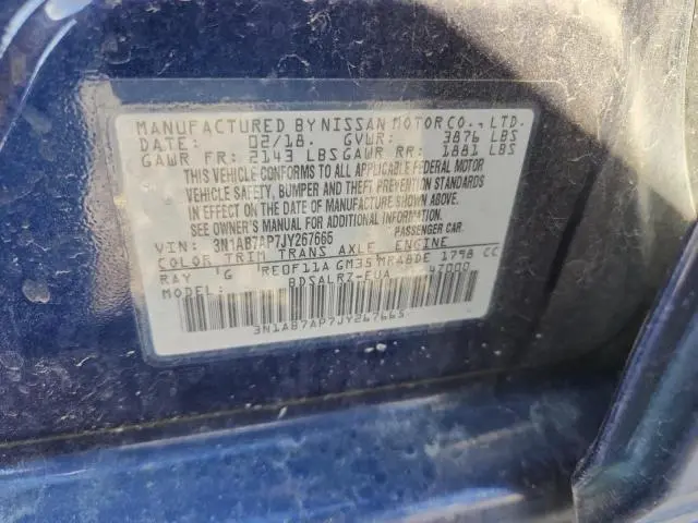 2018 NISSAN SENTRA S  