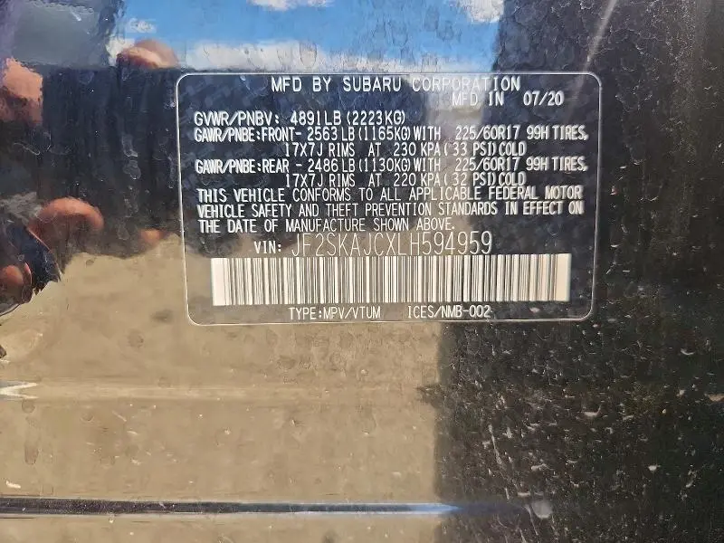 2020 SUBARU FORESTER PREMIUM  