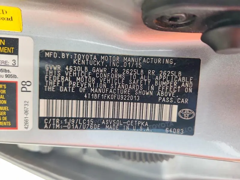 2015 TOYOTA CAMRY XSE  