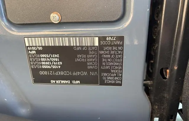 2019 MERCEDES-BENZ SPRINTER 2500/3500  