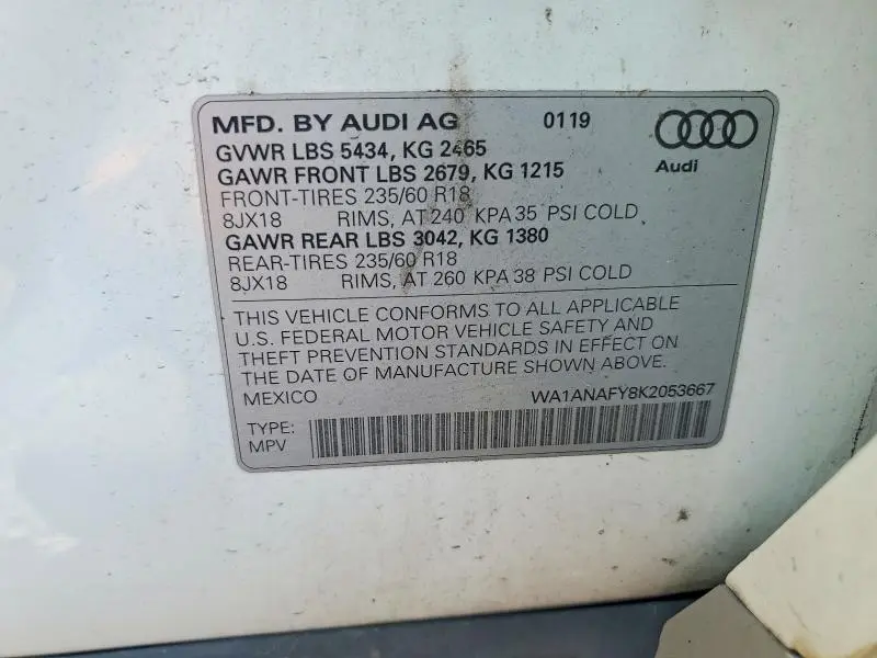 2019 AUDI Q5 PREMIUM  