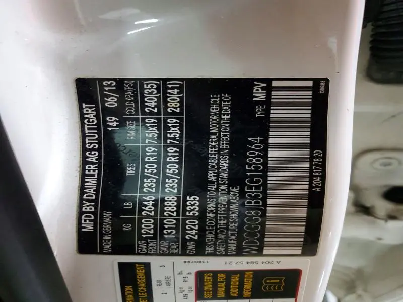 2014 MERCEDES-BENZ GLK 350 4MATIC  