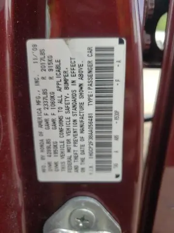 2010 HONDA ACCORD LX  