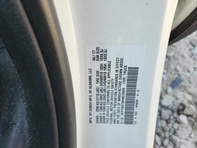 2017 HONDA RIDGELINE RTL  