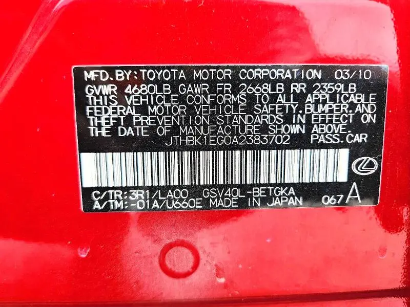 2010 LEXUS ES 350  