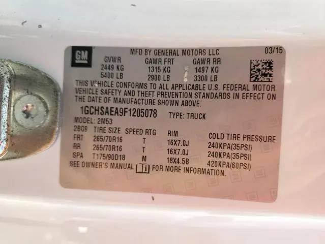 2015 CHEVROLET COLORADO   