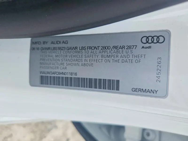2017 AUDI A7 COMPETITION PRESTIGE  