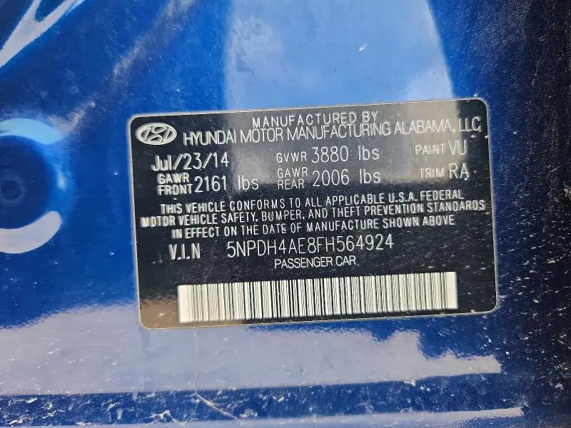 2015 HYUNDAI ELANTRA SE  